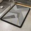 Tapete de Chão Geométrico Nórdico Transfronteiriço para Banheiro de Terra de Diatomáceas Absorvente de Água Antiderrapante Fácil de Limpar Tapete de Entrada Capacho