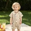 Mameluco para Bebé, Estilo Veraniego Delgado, Pijama Fresco y Transpirable para Recién Nacidos, Ropa de Manga Corta para Bebé, Ropa para Exteriores, Ropa de Verano