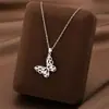 Collar Transfronterizo de Acero de Titanio para Mujer, No se Desvanece, Lujo Ligero, Versátil, Gama Alta, Cadena de Clavícula de Lujo, Listo para la Venta
