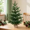 Decorações de Natal, arranjos de cenas em miniatura, árvores de mesa, mini árvores de Natal cobertas de neve, PE atacado