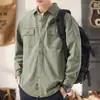 Camisa casual de manga larga gris para hombre, top versátil nuevo para primavera y otoño, camisa de trabajo de algodón puro de corte holgado