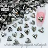 6mm V Corazón Corazón de Melocotón Celebridad de Internet Populares Planos Fondo Plano Forma Especial Diamante Uñas Joyería Diamante Decoración Cristal de Vidrio Usable Uñas Diamante