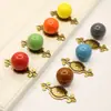 Puxadores de Porta de Armário de Sete Cores, Puxadores Cerâmicos de Furo Único para Armários e Gavetas, Puxadores Simples de Liga de Zinco para Móveis, Transfronteiriço