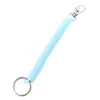 Retrátil plástico mola fivela corda chaveiro linha de cor chaveiro elástico anti-perda saco corda do telefone móvel