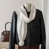 2026 Bufanda de Borlas Estilo Coreano Nueva para Mujer Invierno Engrosada Cálida Tejida Cuello Protector de Color Sólido Versátil Estilo Estudiante