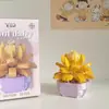 Suculento Ramo de Rosas en Maceta, Planta de Flores Eternas, Juguete Educativo de Ensamblaje, Regalo de Cumpleaños para Niña, Bloques de Construcción al por Mayor