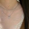 Diseño Nicho Collar Colgante Trébol de Cuatro Hojas Cool para Mujer Exquisito Lujo Ligero Plata Superpuesta Pequeña Bombilla Ligera Clavícula
