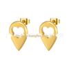 Brincos de aço titânio banhado a ouro 18K design original gota d'água curva coração oco brincos de personalidade modernos E231490