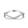 Anel de prata esterlina S925 Wave feminino estilo coreano pequeno renovador micro diamante anel fino Ins Cyber celebridade empilhável joia de mão