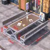 Juego Integrado de Mesa y Sillas para Exteriores para Plaza Comercial, Mesa y Sillas de Ocio para Patio, Parque al Aire Libre con Protección Solar, Mesa y Sillas de Comedor de Madera Plástica