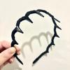 Estilo coreano Tecido Big Wave Hair Band Mulheres Novo All-match High Cranial Top Head Band Toothed Antiderrapante Lavagem Facial Cabelo Pin Headwear