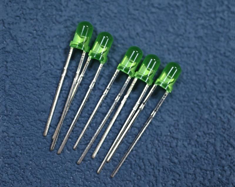 浙江3mm翠绿色发光二极管短脚超高亮度f3插件绿色信号指示绿光led灯珠生产厂家