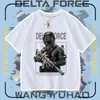 Roupa sem marca Camiseta de Manga Curta Força Delta Modelo Novo 2026 para Crianças Meninos Algodão Puro Top Força Delta