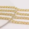 Cadena Plana en Forma de O de 9.5 mm Chapada en Oro que Conserva el Color Cadena de Bolso para Pulsera Collar DIY de Alta Calidad Cadena Hecha a Mano Semiterminada