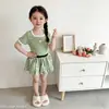 2026 Novo Estilo Coreano Roupas Infantis Transfronteiriças Conjunto de Camiseta e Saia para Meninas Vestido Tutu Doce Fresco Floral para Bebê