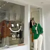 Pegatinas decorativas para puerta de armario de ropa, espejo de maquillaje, puerta de vidrio de ventana, estilo nórdico, cara sonriente, buena suerte