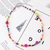 Collar de cuentas de arroz con diseño de celebridades de Internet, cadena de clavícula con cara sonriente de dados de hip hop, colgante de monstruo arcoíris para mujer, joyería de estilo coreano.