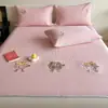 Dibujo Animado Perro Azul Waffe Set de Tres Piezas Esterilla de Seda Helada Gorro de Cama Esterilla con Bordado para Aire Acondicionado Lavable a Máquina Plegable