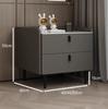 Gabinete de Almacenamiento Completo Simple de Madera Maciza Moderna Estante de Almacenamiento de Cuero Juego Completo Mesa de Noche de Pizarra de Lujo Ligero Apartamento Pequeño de Dormitorio