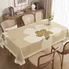 Mantel Floral Retro de Lujo de Gama Alta Impermeable a Prueba de Aceite Lavable Resistente al Calor Cojín Protector de Escritorio de Cuero para Mesa de Comedor