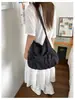 Bolso de Lona de Lunares de Gran Capacidad de Moda Estilo Coreano Bolso Tote con Lazo de Tacto Suelto Para el Trabajo el Desplazamiento Bolso de Hombro Individual Cruzado