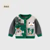 Suéter cárdigan de punto de algodón puro estilo coreano para niños, con diseño de bosque y animales, para otoño e invierno, abrigo suéter para bebé, algodón puro Clase A