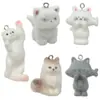 Pingente Pequeno Flocado Fofo Resina Pequenos Animais Desenho Animado 3D Cordão para Celular Chaveiro DIY Acessórios para Bolsa