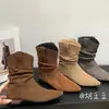 Botines puntiagudos de moda para mujer, famosos en internet, nuevos botines western cowboy de tacón grueso para otoño/invierno 2026, botas de moda