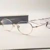 Armação oval de titânio estilo nerd, moderna e adequada para lentes de grau, óculos lisos estilo old money feminino, óculos masculinos atacado