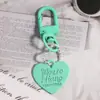 Colgante de Metal con Forma de Corazón Inglés Colorido Llavero Color Caramelo Accesorio con Forma de Corazón Hebilla de Puerta Decoración DIY