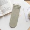 Calcetines JK para Mujer Verano Malla Calada Finos Transpirables Borde de Oreja Rizada Cilindro Medio Lolita Japonés Apilados Largos