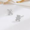 Pendientes de plata de ley S925 con forma de oso y diamantes, elegantes y combinables, a la moda, sencillos, accesorios de joyería distintivos para mujer.
