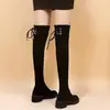 Botas altas de tacón alto, ajustadas y largas para mujer, nuevas botas de caña alta estilo coreano 2026, adecuadas para mujeres bajitas, con forro de felpa para abrigar y diseño elástico hasta la rodilla para otoño e invierno