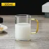 Copo de vidro transparente copo de leite caneca com alça copo de chá verde de vidro copo de água colorido alto borossilicato vidro de borossilicato alto