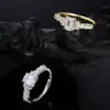 Anel Quadrado de Moissanita em Prata Esterlina, Anel Fashionável Acessível de Luxo com Design de Nicho para Dedo Indicador, Atacado de Joias de Alta Qualidade