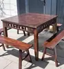 Mesa Oito Imortais Toda em Madeira Maciça, Mesa Quadrada Tradicional, Mesa de Jantar Doméstica, Mesa Quadrada Pequena Estilo Chinês para Restaurante, Mesa de Jantar