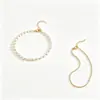 Tobillera de Perlas de Doble Capa Estilo Europeo y Americano, Moderna Cadena Fina con Cuentas Doradas para Tobillo de Mujer, Joyería Versátil para el Pie para Vacaciones en la Playa