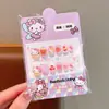 Lindas Pegatinas para Uñas Sanrio para Niños, Pegatinas de Uñas Desgastables, Parches para Uñas de Kuromi, Juguetes de Dibujos Animados para Niños