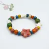 Colección de Cuentas Jingdezhen Cuentas Budistas Pulsera de Cerámica Popular Nuevo Estilo Chino Fresco y Sencillo Estilo Nacional Tejido Puramente Hecho a Mano