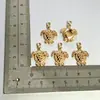 Fabricante mistura pingentes de animais marinhos em ouro 16K, conchas do mar, estrelas-do-mar, tartarugas, pingentes de polvo, acessórios para joias DIY