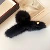 Pinza de Pelo de Felpa Imitación Pelo de Visón Otoño e Invierno Pinza de Agarre Elegante de Gran Tamaño para la Parte Trasera de la Cabeza Pinza de Tiburón Accesorios para el Cabello