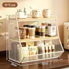 Estante de Exhibición Estante de Almacenamiento de Escritorio Estante para Snacks de Encimera de Mesa de Comedor de Cocina Organizador Multicapa Caja para Bolsitas de Té Soporte para Tazas de Mesa de Centro