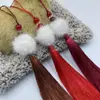 Recordando a Xiangfei Bola de Pelo de 12 cm Borla con Cuentas Colgante de Traje Antiguo Accesorios Hanfu Cheongsam Manualidades Accesorios de Vestimenta