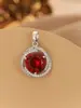Colgante de Moda Versátil para Mujer P3064, Personalizado, Creativo, de Alta Gama, con Cuatro Garras, Muy Brillante, Circonita tipo Bling, Circonita de Colores