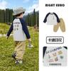 Conjunto de Roupa Estilo Europeu para Meninos Outono Novo Roupas Infantis Conjunto de Duas Peças Camiseta de Manga Longa e Calça Calça Cargo
