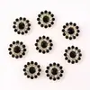 Broca Redonda Flor de Ciruelo de 14 mm con Diamantes de Imitación de Tres Capas Girasol DIY Ropa Zapatos Bolsos Accesorios Encaje de Doble Capa de Colores Disco de Diamantes