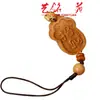 Cadena para Teléfono de Pata de Gato Tallada en Sándalo Dorado y Palo de Rosa, Adorno Creativo Artístico, Colgante Tejido