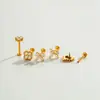 Nuevo Modelo de Henson Acero Inoxidable Puro Incrustado de Circonita Versión Extendida Rosca Interna Tornillo Perno para Cartílago de la Oreja Perno para Labio Joyería para Piercing