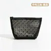 Bolsa de maquillaje portátil con forma de corazón de malla transparente transfronteriza, bolsa de aseo de viaje de gran capacidad, bolsa para lápiz labial de mujer, bolsa para retoques