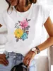 Roupas Moda Amor Planta Fofo Lindo Estilo Camisa de Manga Curta